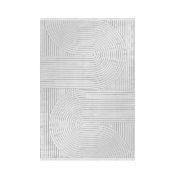 Style Orvyn tapis poils ras rectangle 240x340cm argent