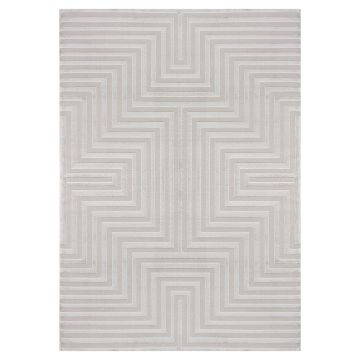 Sahara Veyra tapis poils ras rectangle 240x340cm argent