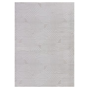 Sahara Nevra tapis poils ras rectangle 240x340cm argent