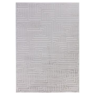 Sahara Zelora tapis poils ras coureur 80x250cm argent