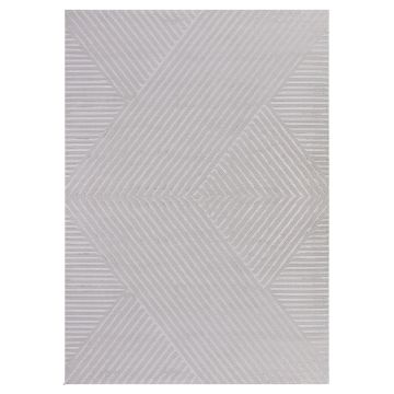 Sahara Aryon tapis poils ras rectangle 240x340cm argent