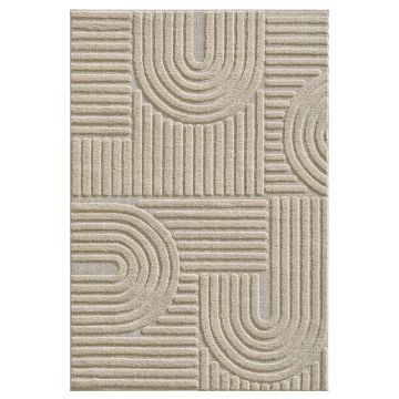 Art tapis poils longs rectangle 140x200cm beige