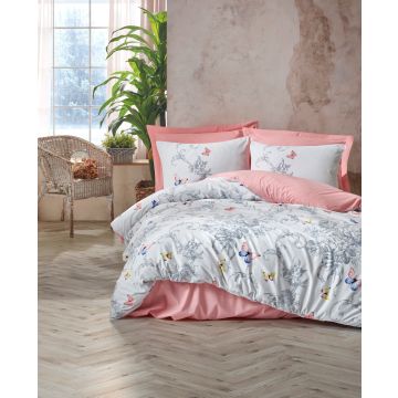 Mode Line housse de couette 200x220cm coton renforcé cathi saumon