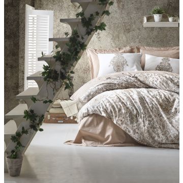 Bohem housse de couette 200x220cm coton renforcé tamara beige