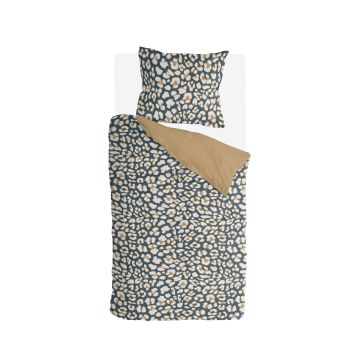 Lazy Leopard dekbedovertrek 155x220cm okergeel