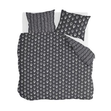 Remade Turned Cones dekbedovertrek 200x220cm off-black