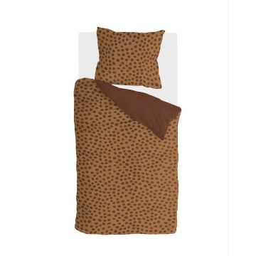 Spots & Dots dekbedovertrek 135x200cm warm bruin