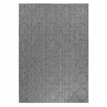 Patara Ottoman tapis extérieur/intérieur poils ras rectangle 80x150cm gris
