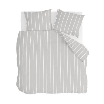 Preppy Pinstripe dekbedovertrek 200x200cm grijs