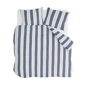 Remade Nautic Stripes dekbedovertrek 200x200cm donkerblauw