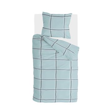 Soft Squares dekbedovertrek 155x220cm blauw
