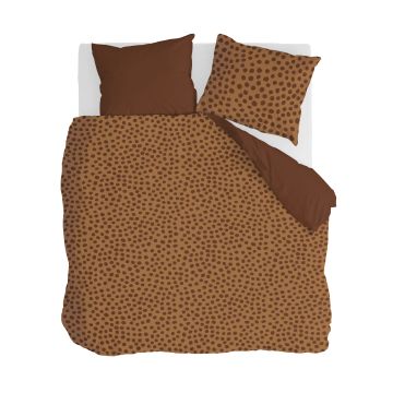 Spots & Dots dekbedovertrek 200x220cm warm bruin