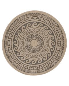 Comilla Rishi tapis extérieur/intérieur rond Ø 160cm jute noir