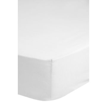 drap housse 100x200cm satin de coton blanc