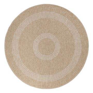 Comilla Nipu tapis extérieur/intérieur rond Ø 160cm jute beige