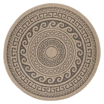 Comilla Rishi tapis extérieur/intérieur rond Ø 200cm jute noir