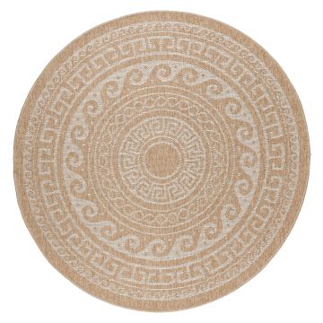 Comilla Rishi tapis extérieur/intérieur rond Ø 160cm jute beige