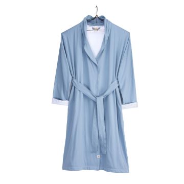 Soft Jersey Robe badjas L/XL blauw/wit