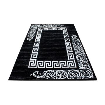 Miami Henna tapis poils ras rectangle 160x230cm noir