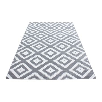 Plus Rhombus tapis poils ras rectangle 160x230cm gris