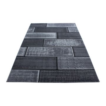 Plus Wallz tapis poils ras rectangle 160x230cm noir