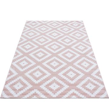 Plus Rhombus tapis poils ras rectangle 200x290cm roses