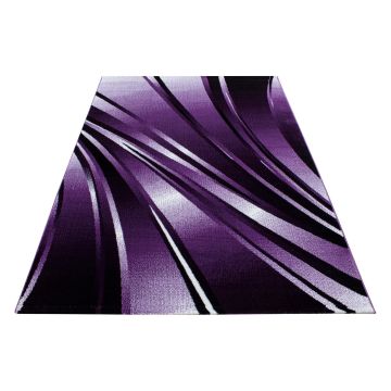 Parma Cristal tapis poils ras rectangle 160x230cm lilas