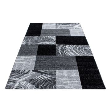 Parma Jawa tapis poils ras rectangle 160x230cm noir