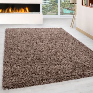 Life Shaggy tapis poils longs rectangle 300x400cm moka