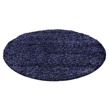 Life Shaggy tapis poils longs rond Ø 200cm bleu marine