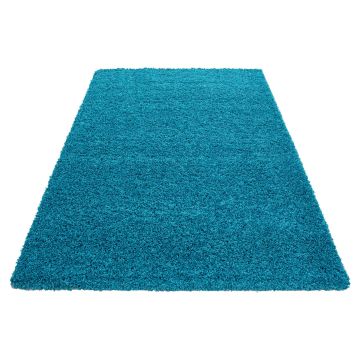 Life Shaggy tapis poils longs rectangle 300x400cm turquoise