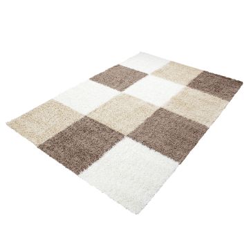 Life Shaggy Bloc tapis poils longs rectangle 60x110cm moka