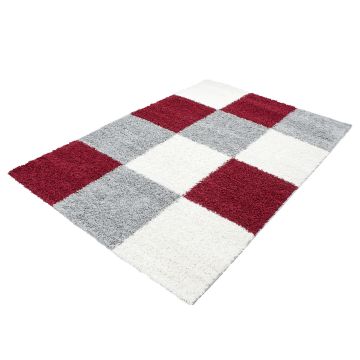 Life Shaggy Bloc tapis poils longs rectangle 60x110cm rouge