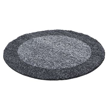 Life Shaggy Ombre tapis poils longs rond Ø 200cm gris