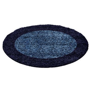 Life Shaggy Ombre tapis poils longs rond Ø 200cm bleu marine