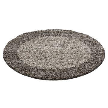 Life Shaggy Ombre tapis poils longs rond Ø 200cm taupe