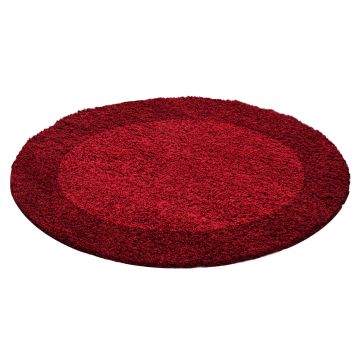 Life Shaggy Ombre tapis poils longs rond Ø 200cm rouge