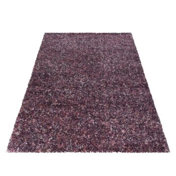 Enjoy Shaggy tapis poils longs rectangle 140x200cm roses