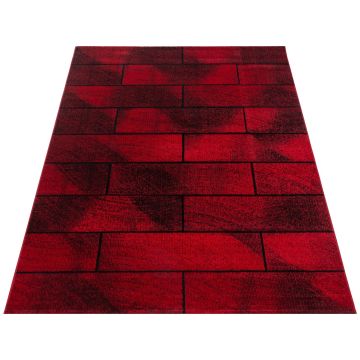 Beta Walx tapis poils ras rectangle 80x150cm rouge