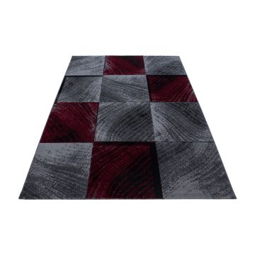 Plus Blok tapis poils ras rectangle 160x230cm rouge