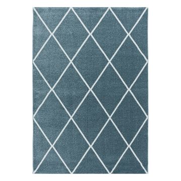 Rio Diago tapis poils longs rectangle 240x340cm bleu