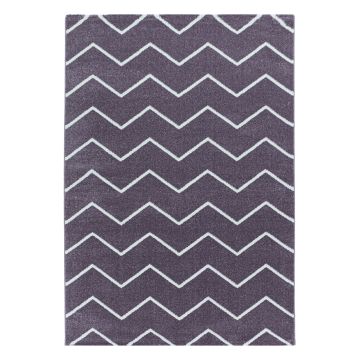 Rio Zigzag tapis poils longs coureur 80x250cm lilas