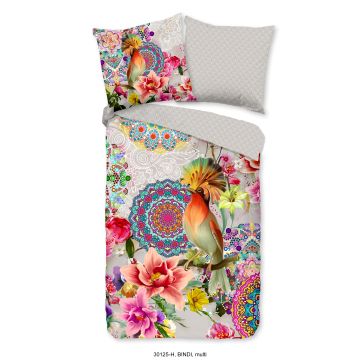 1-personne housse de couette 135x200cm satin de coton nr:30125 multicolore