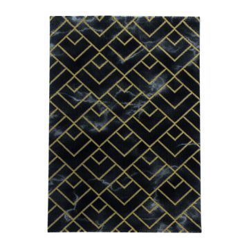 Naxos Parallel B tapis poils ras rectangle 240x340cm or