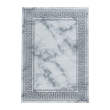 Naxos Laby tapis poils ras coureur 80x250cm argent