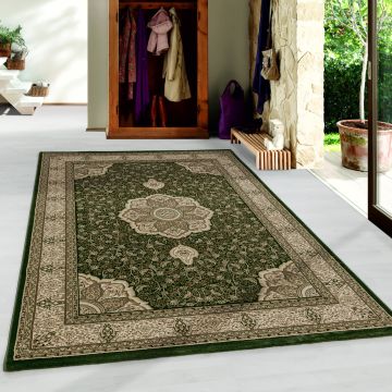 Kashmir Indi tapis poils ras rectangle 300x400cm vert