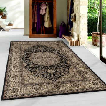 Kashmir Celtik tapis poils ras rectangle 300x400cm noir