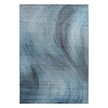 Ottawa Canvas tapis poils ras coureur 80x250cm bleu