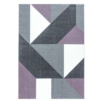 Ottawa Origami tapis poils ras rectangle 240x340cm lilas