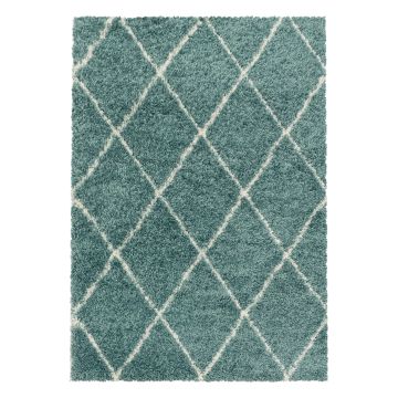 Alvor Shaggy tapis poils longs coureur 80x250cm bleu